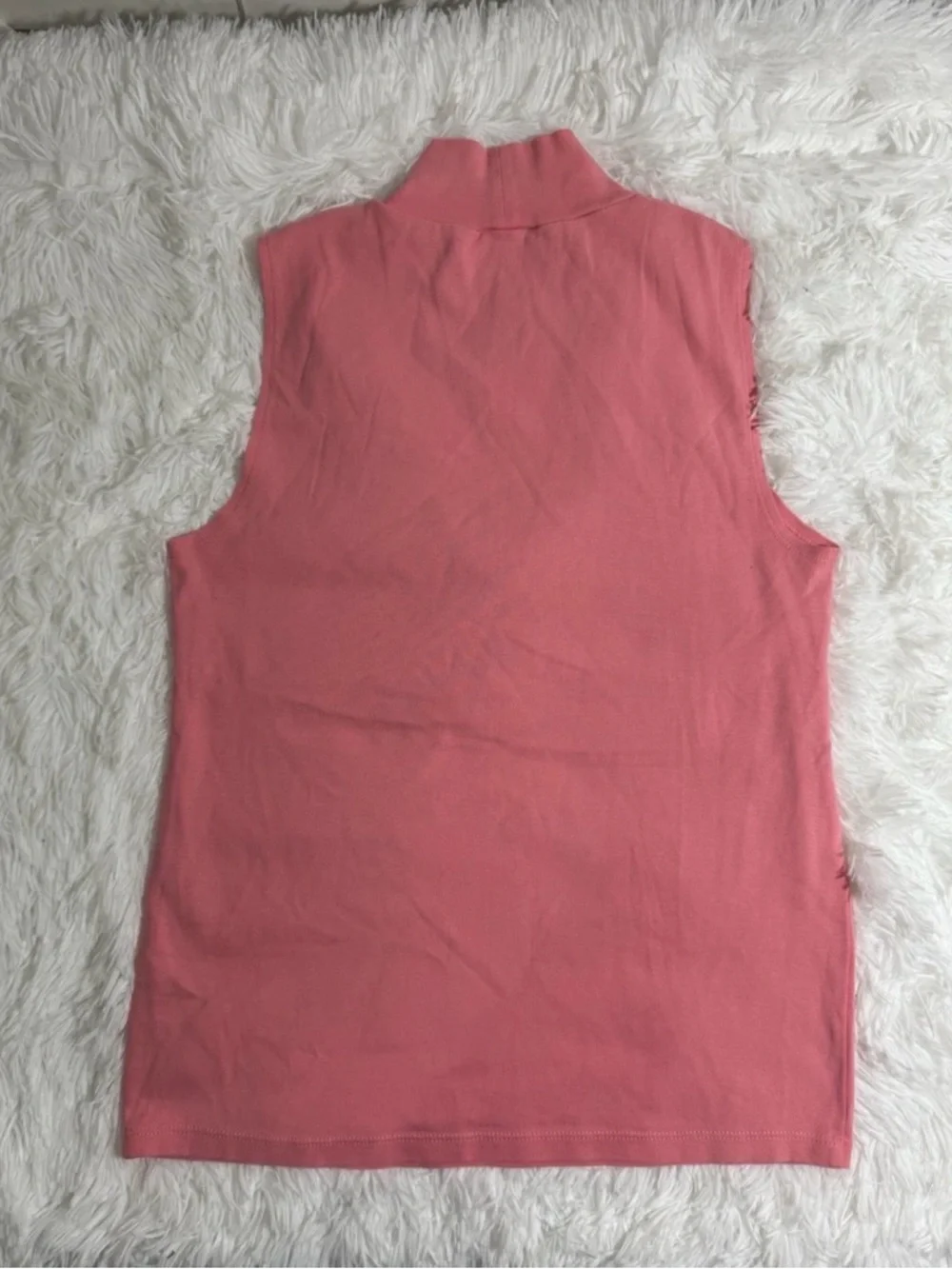 J. Crew Sleeveless Mock Neck Top in Coral Pink Sz M - Picture 2 of 5